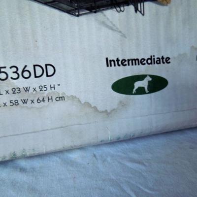 Lot 34: Dog Crate; Collapsible Gate and Car Barrier