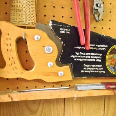 Lot 213: Wall of Vintage Hand Tools #1 with Peg Board