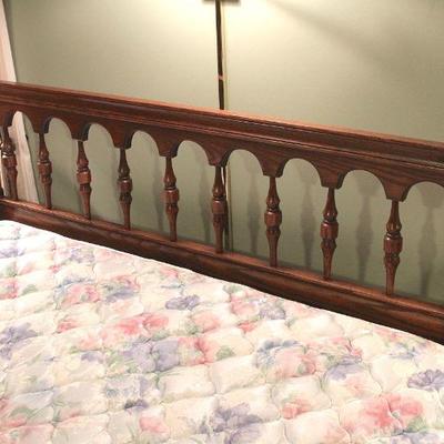 Lot 100: American Furniture Co. Queen Solid Wood Bed, Mattress, Foam