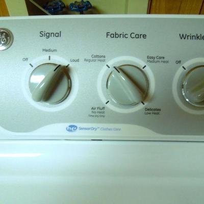 Lot 67: G.E. Washer and Dryer and Laundry Storage Cart