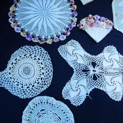 Lot 188: Huge Group of Antique Hand Crocheted Doilies and Lace