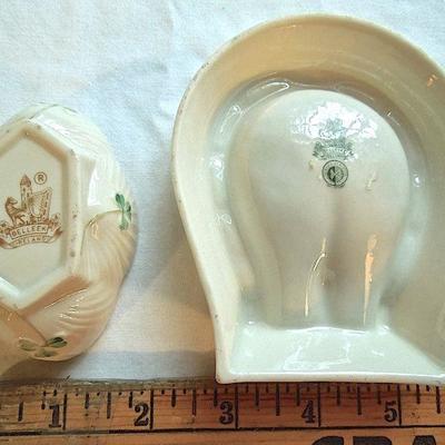 Lot 87: Antique Belleek Shamrock Irish Porcelain Group
