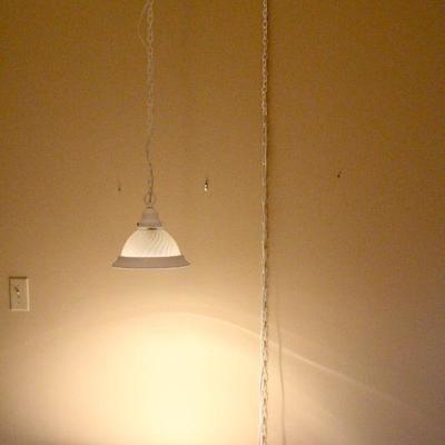 Lot 120: Hanging Lamp and Computer Desk