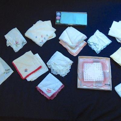 Lot 190:  Vintage Embroidered Handkerchiefs with USS Levithian