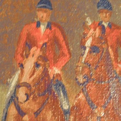 Lot 69: Signed Oil Painting Fox Hunt by E. Nicol
