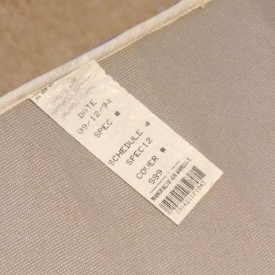 Lot 115: PAIR Brass Twin Size Beds w Vintage Spreads and Mattress Set