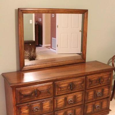 Lot 103: American Furniture Co Dresser Drawers with Mounted Mirror