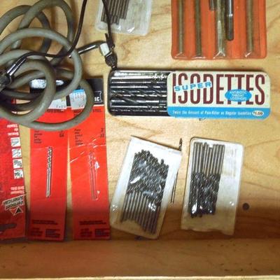 Lot 214: Makita Drill, Drill Bits, Drill Bit Sharpener in Wood Crate Hinged Box
