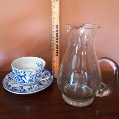 Lot 153: Cobalt and Clear Glass and China