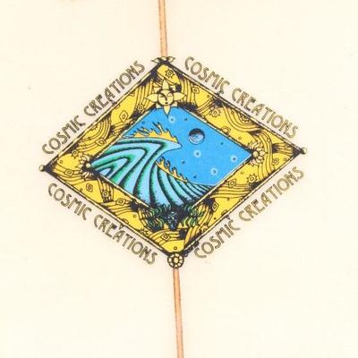Lot 14: 6' 4" Surfboard by Cosmic Creations with Foam Car Straps