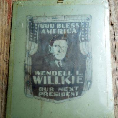 Lot 55:  1940 Wendell L. Wilkie For President Silk Screen Memorabilia