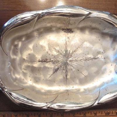 Lot 150: Silver Plated Serving Pieces with Chaffing Dish