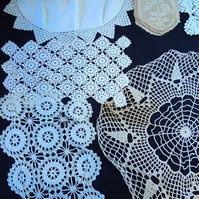 Lot 188: Huge Group of Antique Hand Crocheted Doilies and Lace