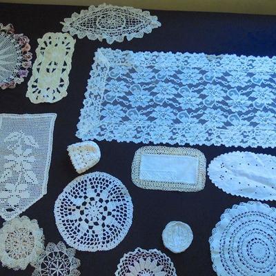 Lot 188: Huge Group of Antique Hand Crocheted Doilies and Lace
