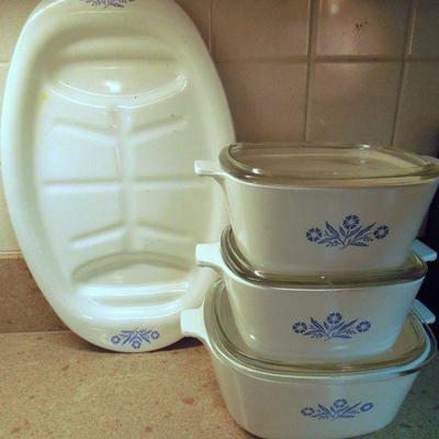 Lot 163: Corningware Casseroles and 16" Platter
