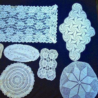 Lot 188: Huge Group of Antique Hand Crocheted Doilies and Lace
