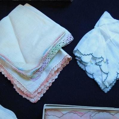 Lot 190:  Vintage Embroidered Handkerchiefs with USS Levithian