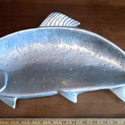 Lot 152: Salmon and Asparagus Pewter Serving Trays
