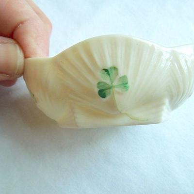 Lot 87: Antique Belleek Shamrock Irish Porcelain Group
