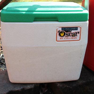 Lot 18: Two Captain Chairs, Cooler, Coleman Lantern, Weber Hibachi Grill et al