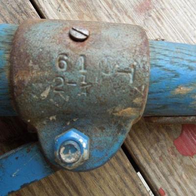 Lot 53: Vintage Wood Handled Ax and Log Roller