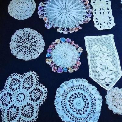 Lot 188: Huge Group of Antique Hand Crocheted Doilies and Lace