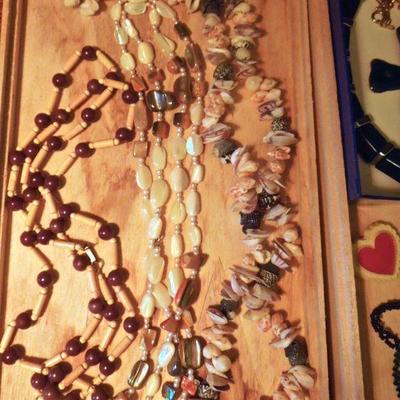 Lot 205: Three Jewelry Boxes, Mirror Tray, Lamp and Vintage Jewelery