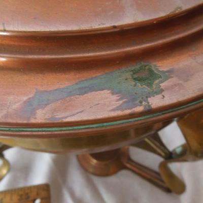 Lot 64: 1950's Copper Chaffing Dish and Stangl Serving Plate