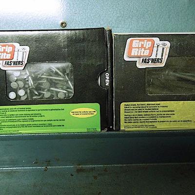 Lot 231: Stack-On Tool Bench, Vintage Metal Box and Nails