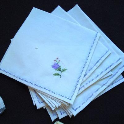 Lot 190:  Vintage Embroidered Handkerchiefs with USS Levithian
