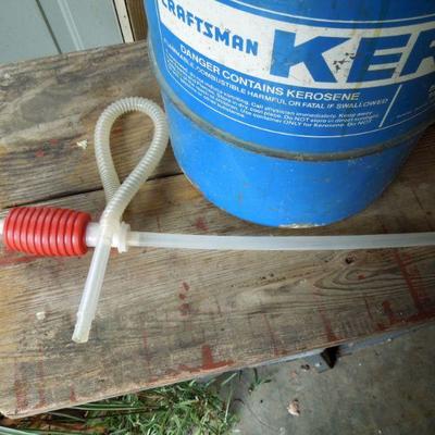 Lot 38: Dyna Glo Kerosene Heater, Cage, Metal Can and Syphon