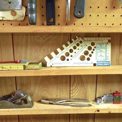 Lot 213: Wall of Vintage Hand Tools #1 with Peg Board
