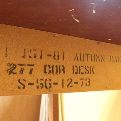 Lot 113: MCM Corner Oak Writing Desk With Bassett Chair