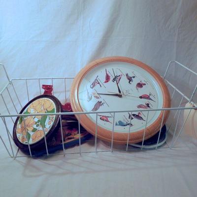 Lot 160: Scandanavian Decoratives, Trivets, Bird Clock