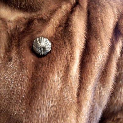 Lot 187: 60's Mink Stole, Hat, Faux Lamb Jacket and Satin Hanging Bag