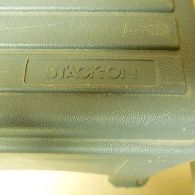 Lot 231: Stack-On Tool Bench, Vintage Metal Box and Nails