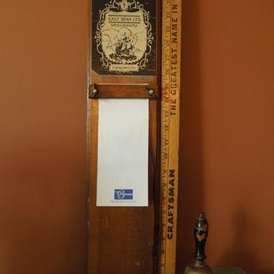 Lot 156: Antique Hand Bell and Grocery List Hanging Pad