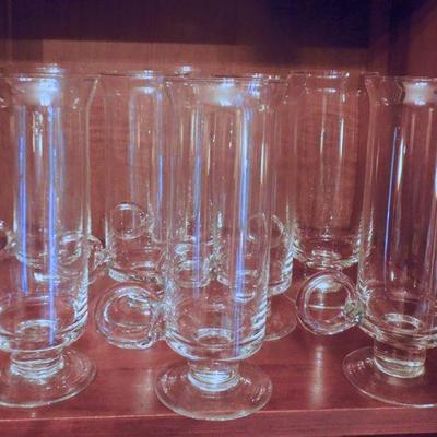 Lot 81: Eight Clear Glass Hot Toddy Footed Mugs