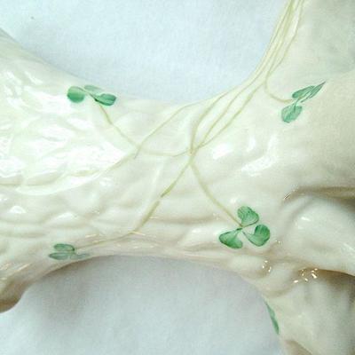 Lot 87: Antique Belleek Shamrock Irish Porcelain Group