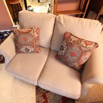Lot 121: Ashley Light Cocoa Contemporary Couch and Loveseat