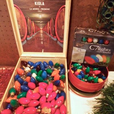 Lot 61: Mega Vintage Christmas Incuding C7 Lights Mercury Glass