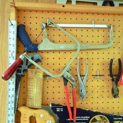 Lot 213: Wall of Vintage Hand Tools #1 with Peg Board