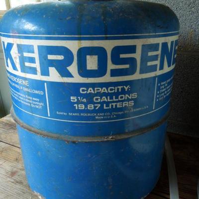 Lot 38: Dyna Glo Kerosene Heater, Cage, Metal Can and Syphon
