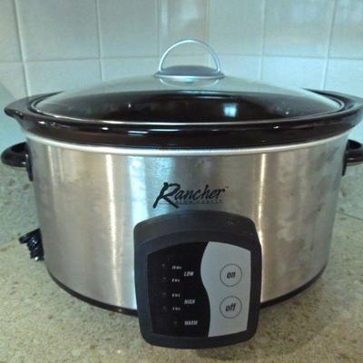 Lot 180: Rancher 6 Qt. Programmable Slow Cooker and Kitchen Utensils