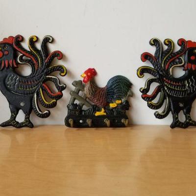 Lot 85 - Metal Hanging Roosters