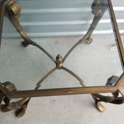 Lot 19 - Glass Metal End Table 