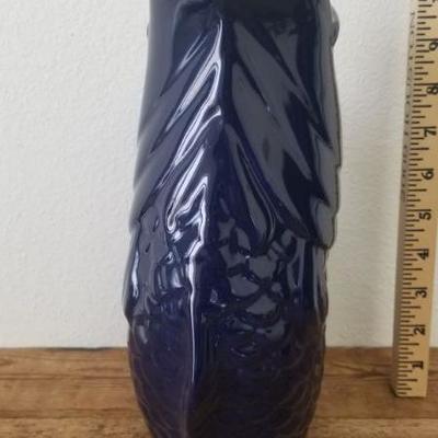 Lot 21 - Cobalt Blue Ceramic 9" Fish Shaped Ceramic Pitcher