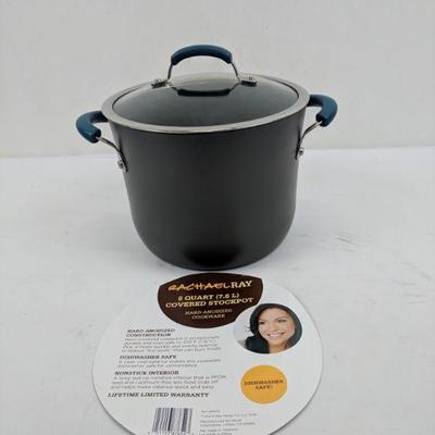 8 Quart Covered Stockpot, Rachael Ray, Hard-Anodized Cookware 