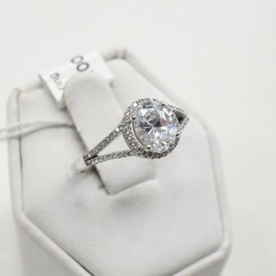 Sterling Silver & CZ Solitaire Ring - New