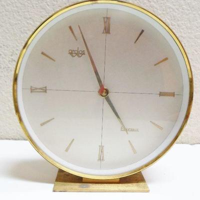 Vintage Brass Arctos Clock Made In Germany